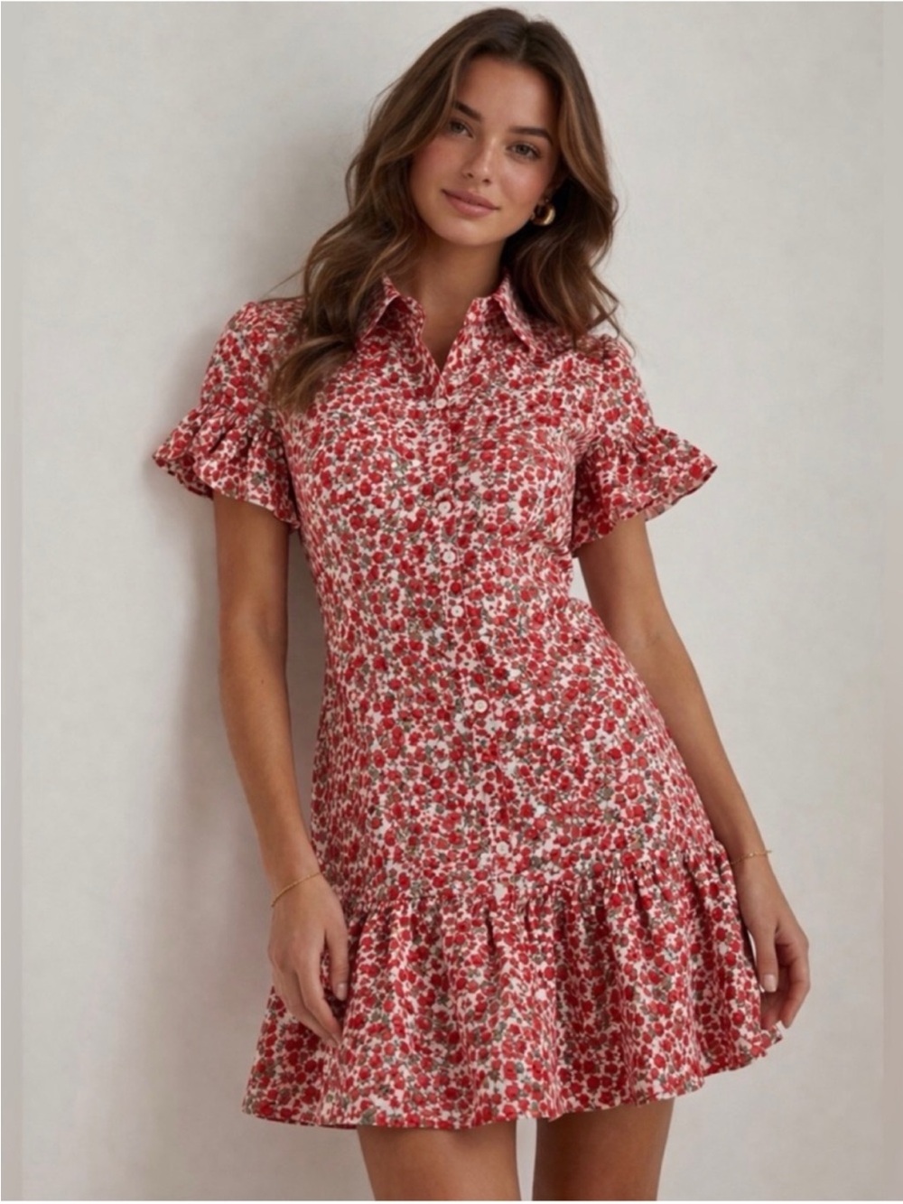J Crew x Liberty Fabrics Amelia Shirt-Dress in Liberty® Eliza's Red Fabric